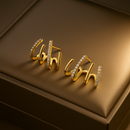 Brincos Quatro Pontas - Banhados a Ouro 18k